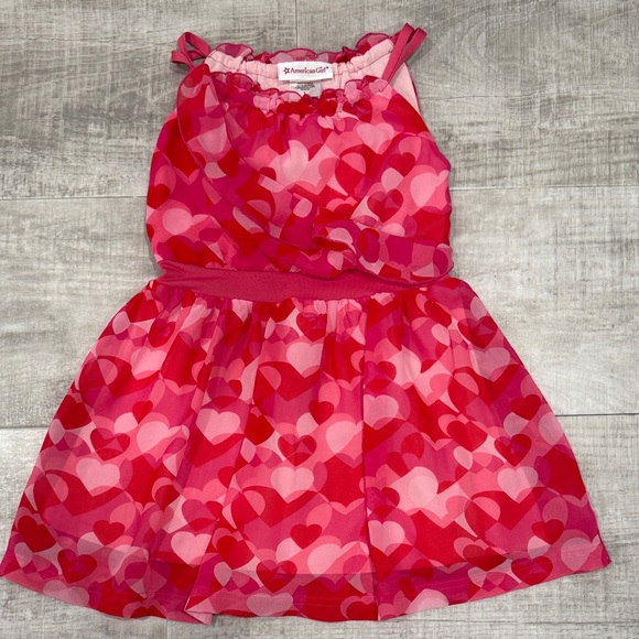 American Girl Red and Pink Heart Dress - Picture 1 of 3